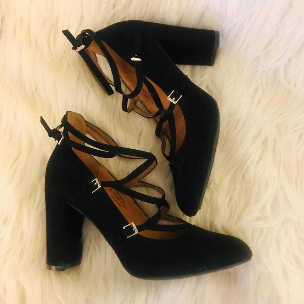 Cato Black Mini Buckle High Heels Size 11